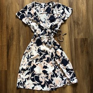 Nordstrom Leith Floral Wrap Dress S